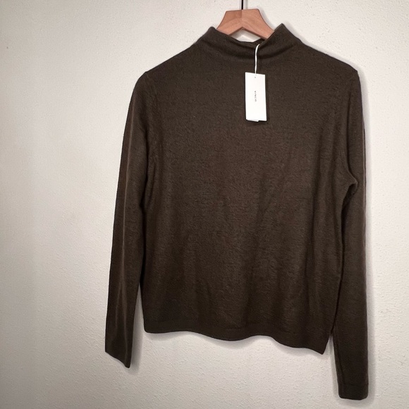Vince Plush Boiled Cashmere Funnel Neck Sweater, Eden Olive Green, Size M NWT - Picture 3 of 6